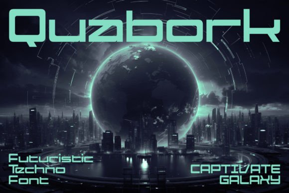 Quabork: The Square Techno Font for Retro-Futuristic Web Design